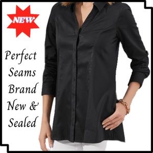 Black  Seams Perfect Shirt- BRAND NEW WITH TAGS -Size M by Soft Surroundings